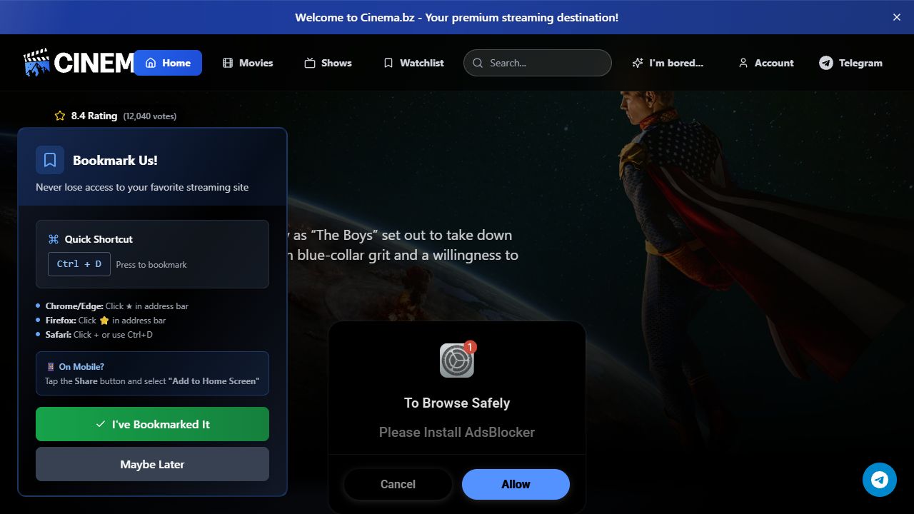 Cinema.BZ screenshot preview