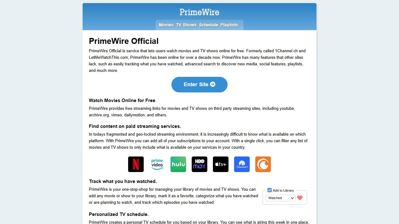 PrimeWire screenshot preview