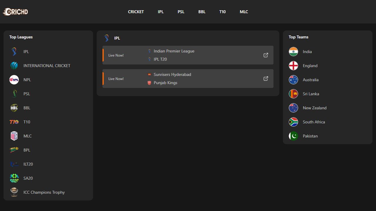 CricHD preview