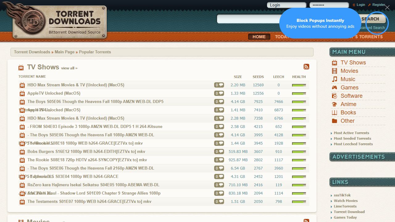 TorrentDownloads preview